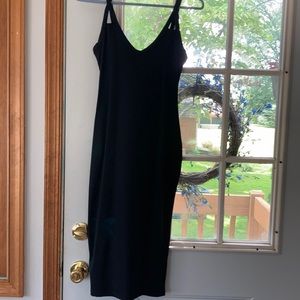 Form fitting black dress